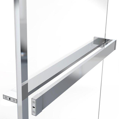 Fortifura Galeria handdoekrek voor inloopdouche - wandmontage / klemt op het glas - 140cm - inkortbaar - chroom