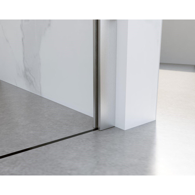 Fortifura Galeria inloopdouche - 110x200cm - helder - glas - wandarm - PVD - geborsteld RVS