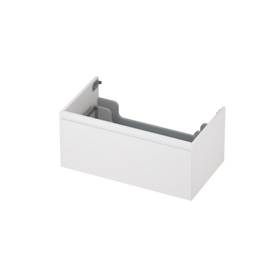 INK Wastafelonderkast - 80x45x35cm - 1 lade - greeploos - MDF lak - Mat wit