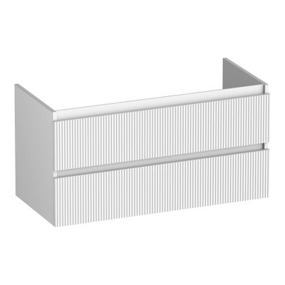 BRAUER Joy Wavy meuble sous-lavabo 100 2 tiroirs softclose - sans poignée - 1 découpe pour siphon - blanc mat