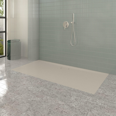 Villeroy & Boch Ecora douchebak - 180x90x3.5cm - afvoer lange zijde - almond (beige)