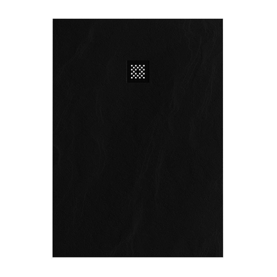BRAUER Relievo Crag Douchebak - 100x140cm - antislip - antibacterieel - mineraalmarmer - mat zwart