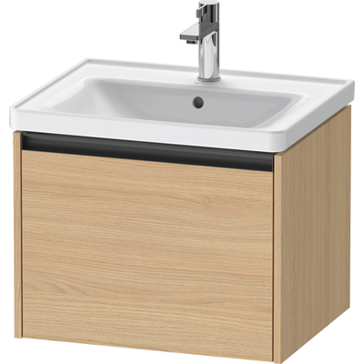 Duravit Ketho 2 meuble sous-lavabo avec 1 tiroir 58.4x45.5x44cm avec poignée chêne naturel mat anthracite