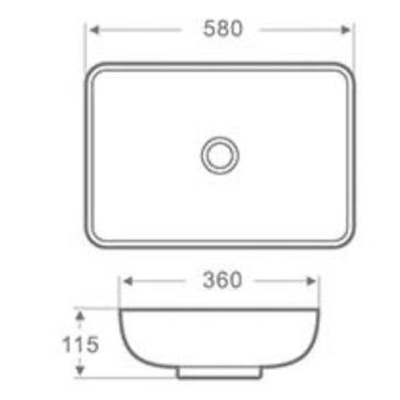 Best Design Azam vasque à poser 58x36x11,5cm