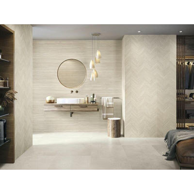 ÉCHANTILLON Baldocer Cerámica Larchwood Zig Maple carrelage mural rectifié Mat Beige clair