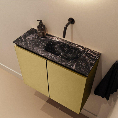 MONDIAZ TURE-DLUX 60cm toiletmeubel Oro. EDEN wastafel Lava positie rechts. Zonder kraangat.