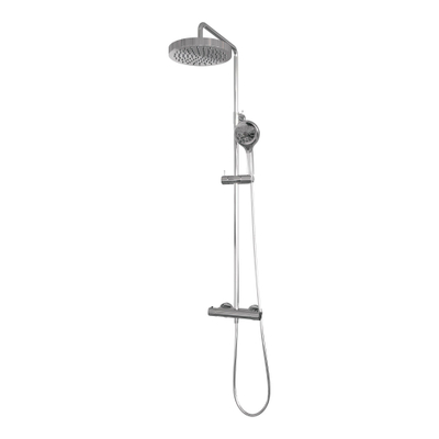 BRAUER Stripe Opbouw Thermostatische Regendouche - SET 02 - 25cm hoofddouche - 3-standen handdouche - doucheslang - chroom