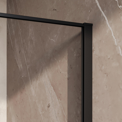BRAUER Collision Paroi de douche à l’italienne - 100x200 - verre transparent - incl. traitement anticalcaire - noir mat