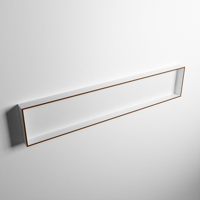 Mondiaz Easy nis 29.5x149.5x8cm voor Inbouw/opbouw 1 open vak Solid surface Talc/Rust