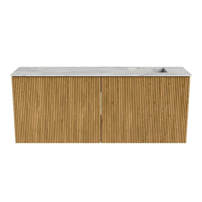 Mondiaz JOYA-DLUX 100cm toiletmeubel - kleur Oak - Wastafel FAYE positie Rechts Zonder kraangat kleur Glace.