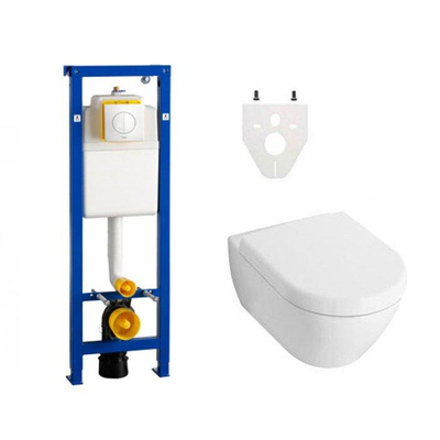Villeroy & Boch Subway 2.0 DirectFlush Ensemble WC réservoir wisa xs plaque de commande argos - fermeture amortie - blanc