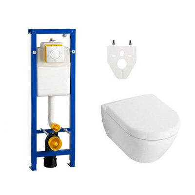Villeroy en Boch Subway 2.0 DirectFlush toiletset met Wisa xs reservoir en Argos bedieningsplaat softclose wit