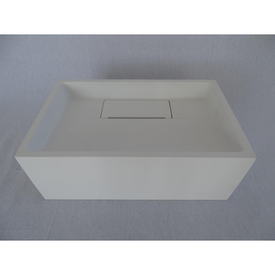 Crosstone by Arcqua Sophie Fontaine avec siphon encastré solid surface 35x22x13cm blanc mat