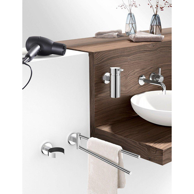 Zack SCALA Porte-serviette - 47 cm - double - rotatif - acier inoxydable très brillant