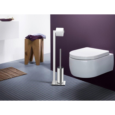 Zack LINEA Serviteur de toilettes - 73x15x18cm - autoportant - inox brossé mat