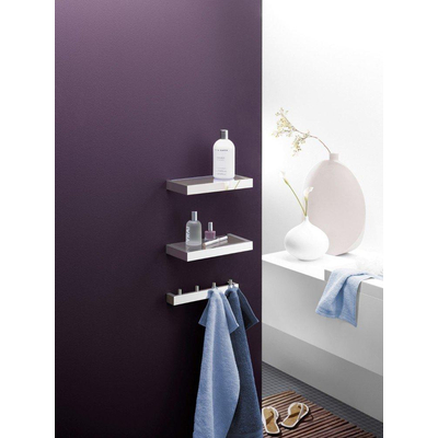 Zack LINEA tablette - 27x13x3cm - verre mat - inox brossé mat