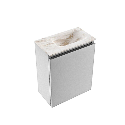 MONDIAZ TURE-DLUX 40cm toiletmeubel Plata. EDEN wastafel Frappe positie rechts. Met 1 kraangat.