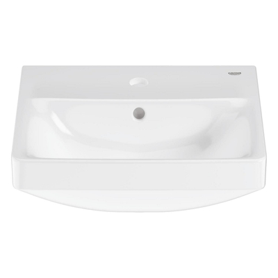 Grohe Euro Ceramic Wastafel - vrijhangend - 45x 39cm - met kraangat - met overloop - exclusief wandbevestiging - alpine wit