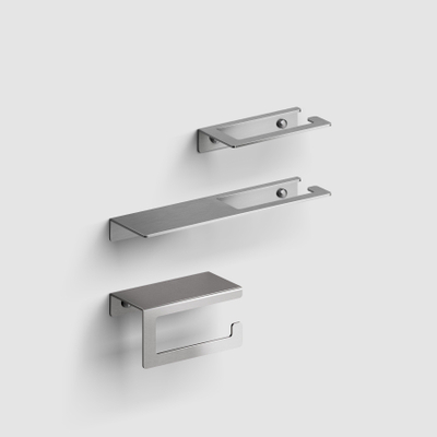 Clou Fold porte-rouleau papier toilette sans couvercle - modèle courbé - inox gebors.