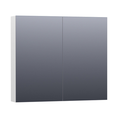 BRAUER Impress Deluxe spiegelkast – 80x70x15 cm – indirecte LED – Wit hoogglans