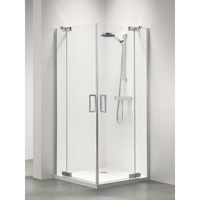 Sealskin Custom Porte de douche accès d'angle 100x195cm profil argent brillant et verre transparent
