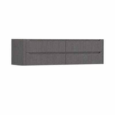 H&R Badmeubelen Juice Wastafelonderkast - 180x45x50cm - linkerhoek afgerond - 4 lades - geïntegreerde greep - Wenge