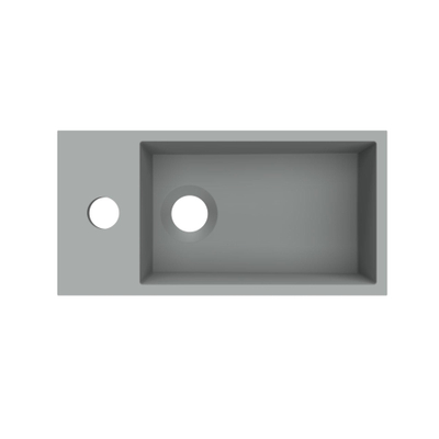 Arcqua Flair fontein - 36x18x9cm - cast marble - 1 kraangat - links - mat grijs