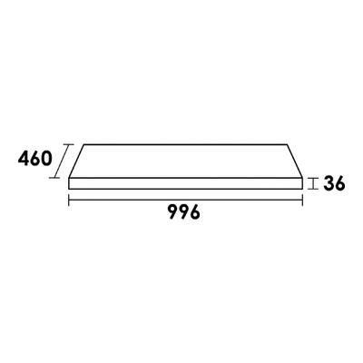 BRAUER Plan vasque 99.6x3.6x46cm MFC Almond