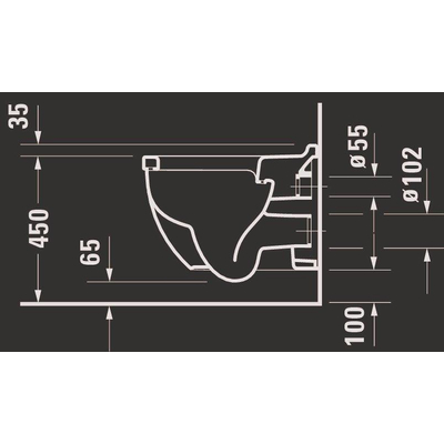 Duravit Starck 3 hangtoilet – verhoogd +5 cm – diepte 54,5 cm – glans wit