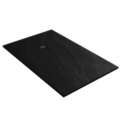 BRAUER Asteroid Douchebak 100x160 incl. antislip en antibacterieel mineraalmarmer mat zwart
