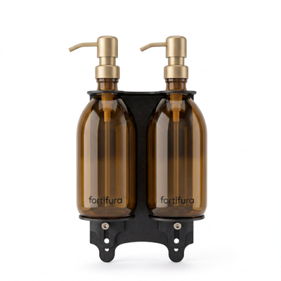 Fortifura Calvi Distributeur de savon - 500ml - lot de 2 - support - laiton brossé