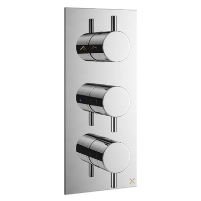Crosswater MPRO Inbouwbadkraan - thermostatisch - 1 stopkraan - 1 omstelknop - met afbouwdeel - 27.5X12cm - hoogglans chroom