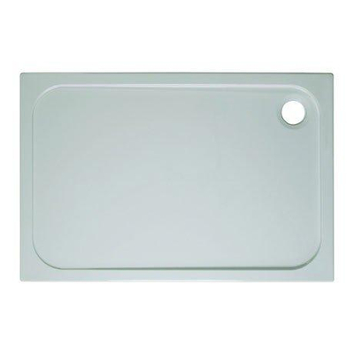 Crosswater Shower Tray douchebak 80x140x4.5cm exclusief afvoer 90mm met antikalkbehandeling stone resin wit