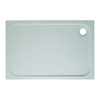 Crosswater Showertray Shower Tray douchebak - 120x76x4.5cm rechthoek - 90mm afvoer stone resin - wit