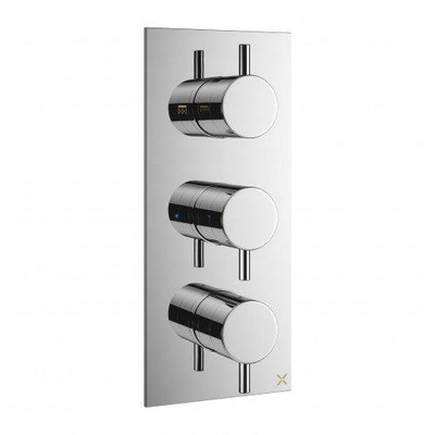 Crosswater MPRO Inbouw - thermostatisch douchekraan verticaal - 2 stopkranen - hoogglans chroom