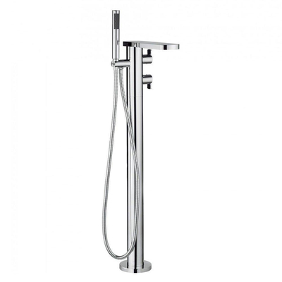 Crosswater Wisp Badkraan - thermostatisch - 98.2cm - vrijstaand uitloop - 30cm - met handdouche - hoogglans chroom