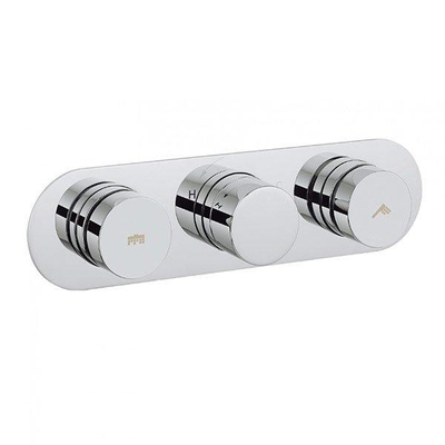 Crosswater Dial Douchekraan horizontaal - met omstel en 2 knoppen - inclusief inbouwdeel - hoogglans chroom