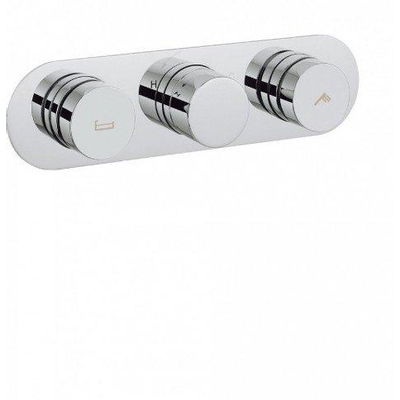 Crosswater Dial Badkraan horizontaal - met omstel en 2 knoppen - inclusief inbouwdeel - hoogglans chroom