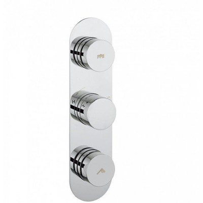 Crosswater Dial Mitigeur de douche - vertical - inverseur - 2 boutons - incluant élément encastré - chrome