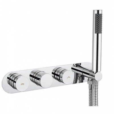 Crosswater Dial douchekraan - 2 knoppen - handdouche horizontaal - chroom