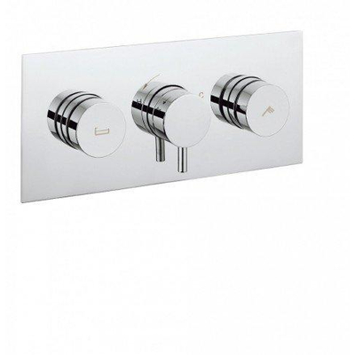 Crosswater Dial Mitigeur bain - horizontal - 2 boutons - inverseur - chrome