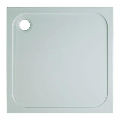 Crosswater Showertray Shower Tray douchebak - 76x76x4.5cm vierkant - met antikalkbehandeling afvoer - 90mm - wit