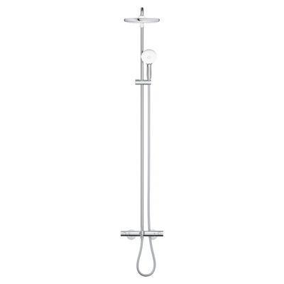 Grohe Tempesta System 250 ensemble de douche pluie apparent – thermostatique bain – douche de tête Ø 25 cm – barre de douche 147 cm – chrome