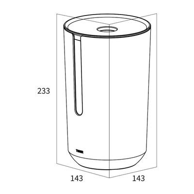 Tiger Tess Porte-rouleau de réserve avec couvercle autoportant Blanc Gris clair