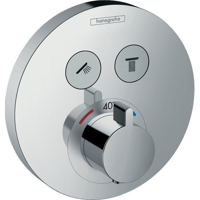 Hansgrohe ShowerSelect S Ensemble de finition pour robinet encastré thermostatique avec inverseur pour 2 fonctions de douche chrome
