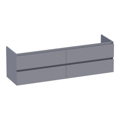 BRAUER Joy wastafelonderkast 160 4 softclose lades - greeploos - 2 sifon uitsparingen - mat grijs