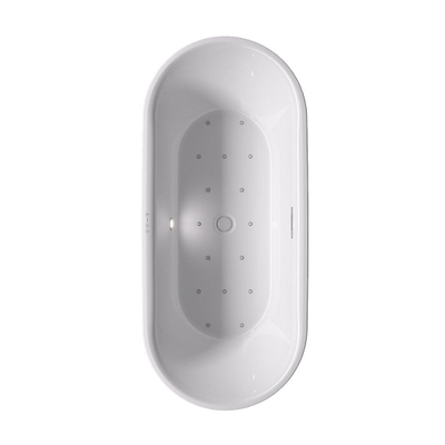 Riho Modesty baignoire autoportante - 170x76cm - Sparkle - avec remplissage de baignoire chromé - acrylique blanc brillant