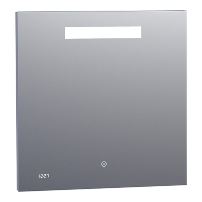 Exclusive Line Clock Spiegel - 70x70cm - verlichting - klok - aluminium