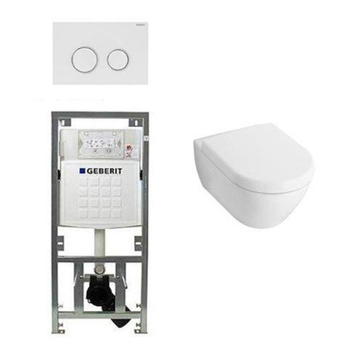 Villeroy & Boch Subway 2.0 Ensemble encastré avec cuvette suspendue blanche abattant softclose plaque de commande sigma20 blanche
