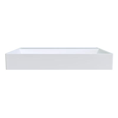 Arcqua Edge Opbouw Wastafel - 80x47x12cm - zonder kraangat - cast marble - mat wit